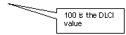 Rectangular Callout: 100 is the DLCI value
